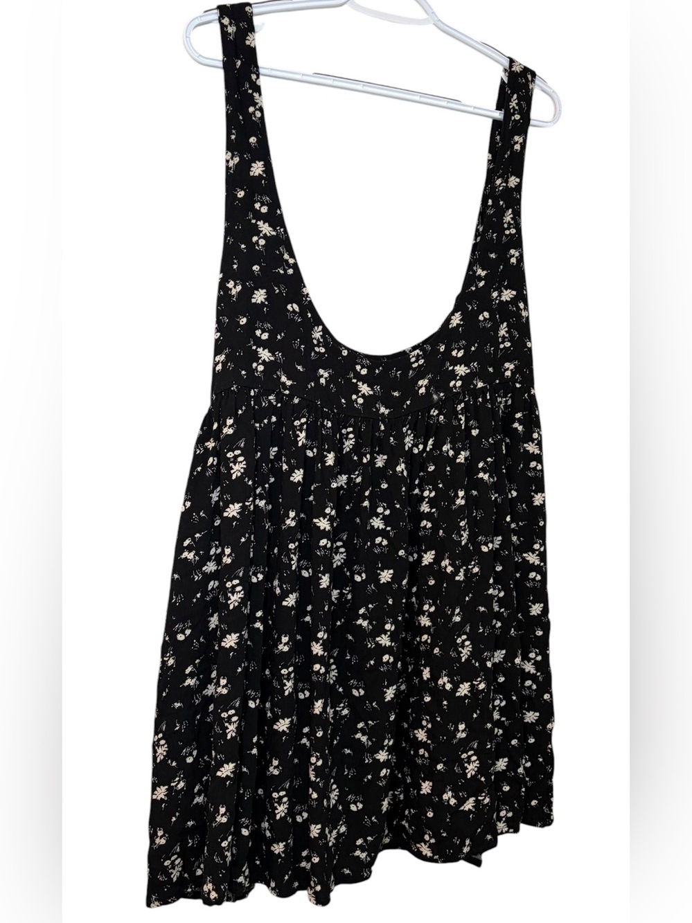 Free People Saturday Scooped Romper Dress in Black Combo Size XL Boho Summer - Picture 5 of 14